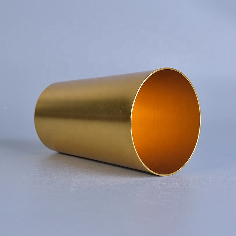 Customized candle gold holder metal pillar candle jar home decor wholesales
