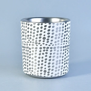 Luxury plating finish ceramic candle containers votive scented candle jars home decoration use