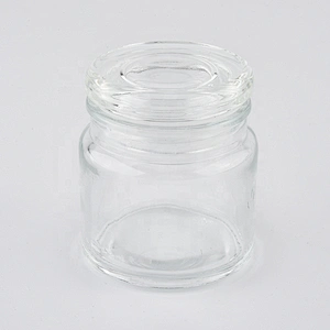 Clear crystal glass candle container with lid
