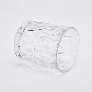 Luxury engraving candle vessel tea light glass candles jars scented bedroom decor factory