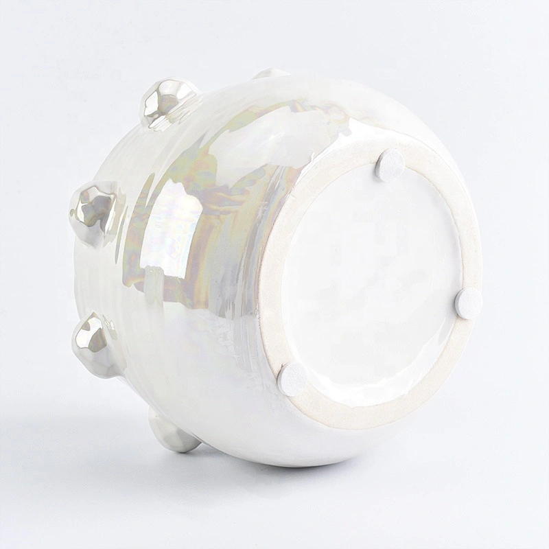 Church white glazed customized ceramic candle vessels votive scented candle holders wedding decorative use
