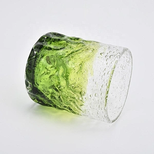 9oz Luxury Glass Candle Jars Green Dipped Glass Holder for Soy Wax Home Decor Wholesales