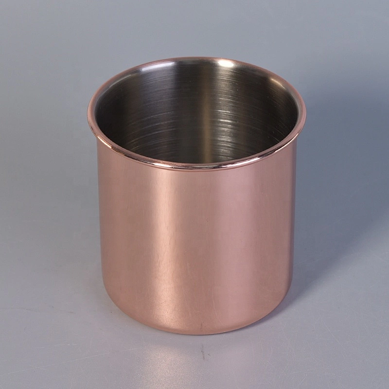 Cylinder Orange Metal Candle Jars Metal candle making vessel for Wedding Decoration use in bulk