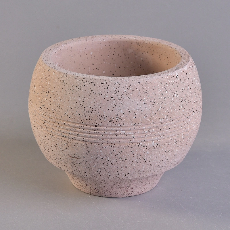 Wholesales custom round pink cement candle jar 8oz 10oz 12oz