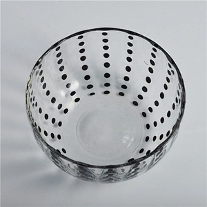 Wholesales glass candle jars dotted design home decoration