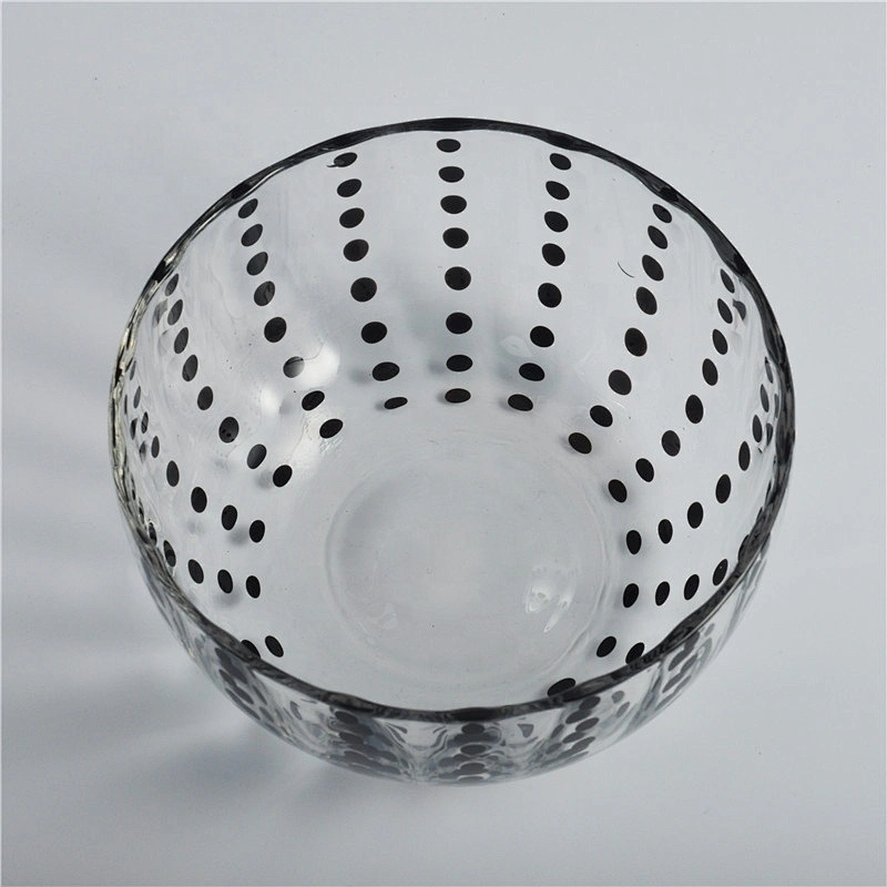 Wholesales glass candle jars dotted design home decoration
