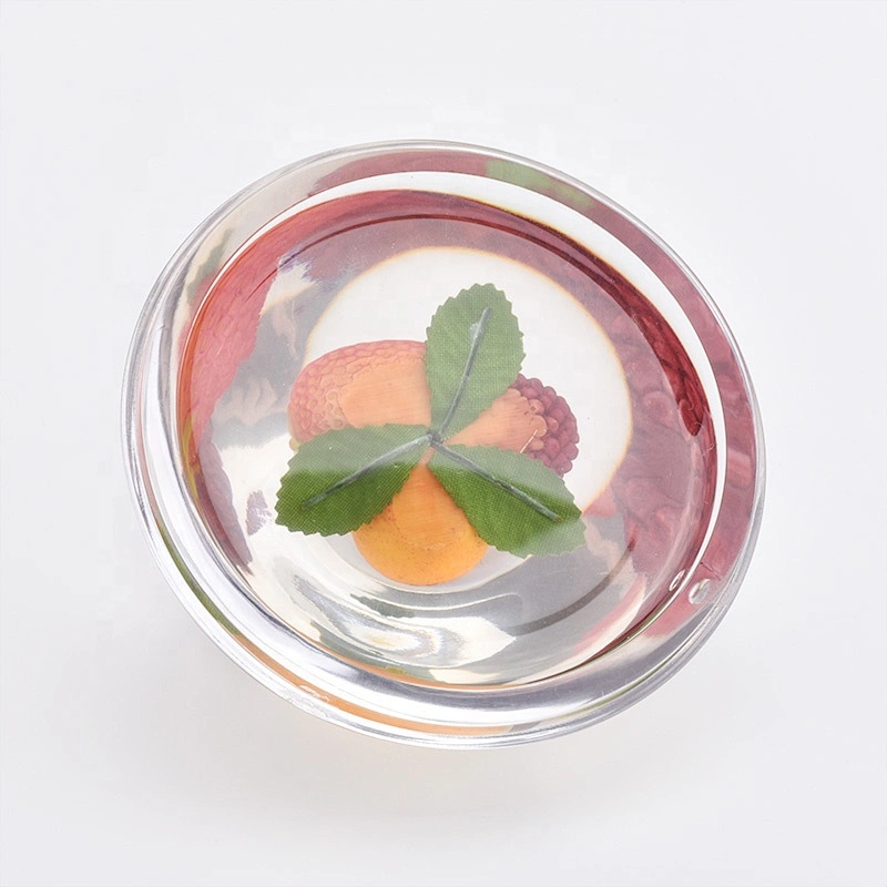 Manufacturer Custom crystal glass lid for candle holder