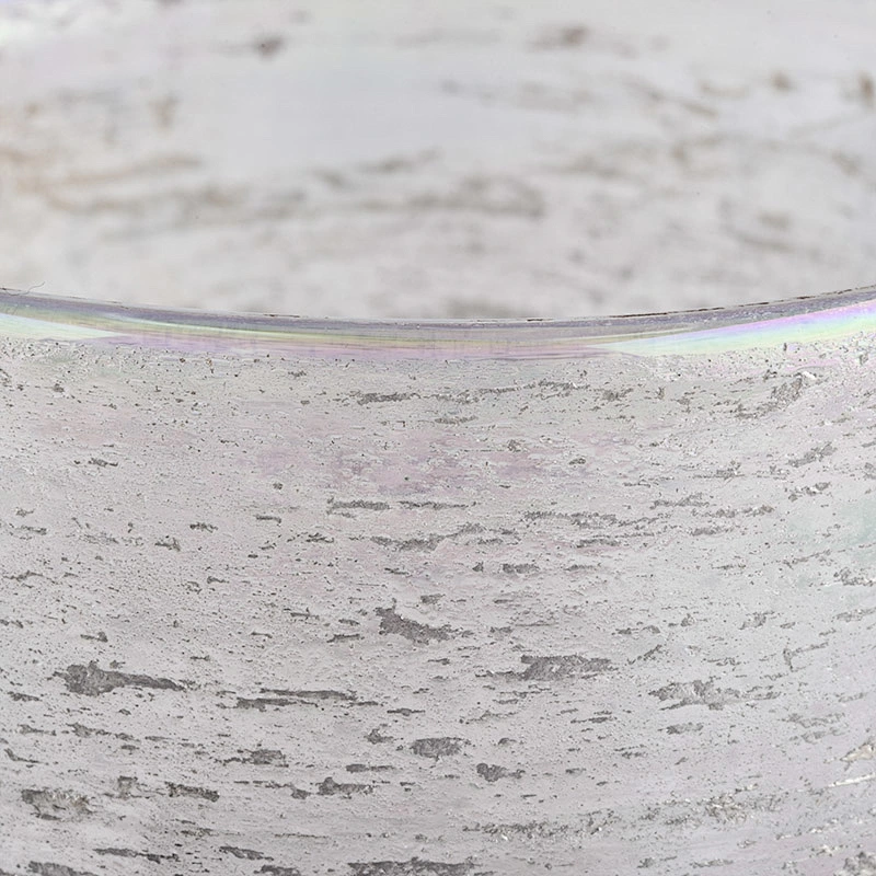 unique finish glass vessel for cadle making, hand made white glass candle container