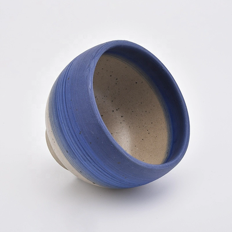 Colored glazed ceramic candle jar votive wick holders home decoration