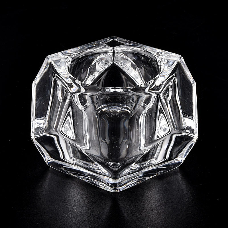Wholesales tealight geometric crystal glass candle jars