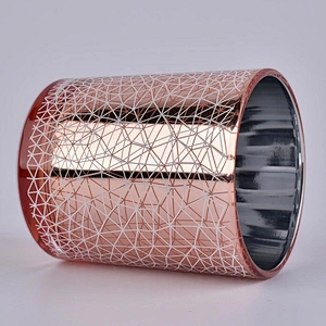 Rose Gold Glass Candle Jars Home Decor