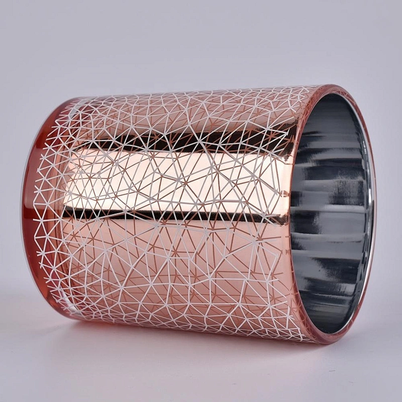 Rose Gold Glass Candle Jars Home Decor