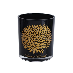 Sunny luxury black custom pattern glass candle holders