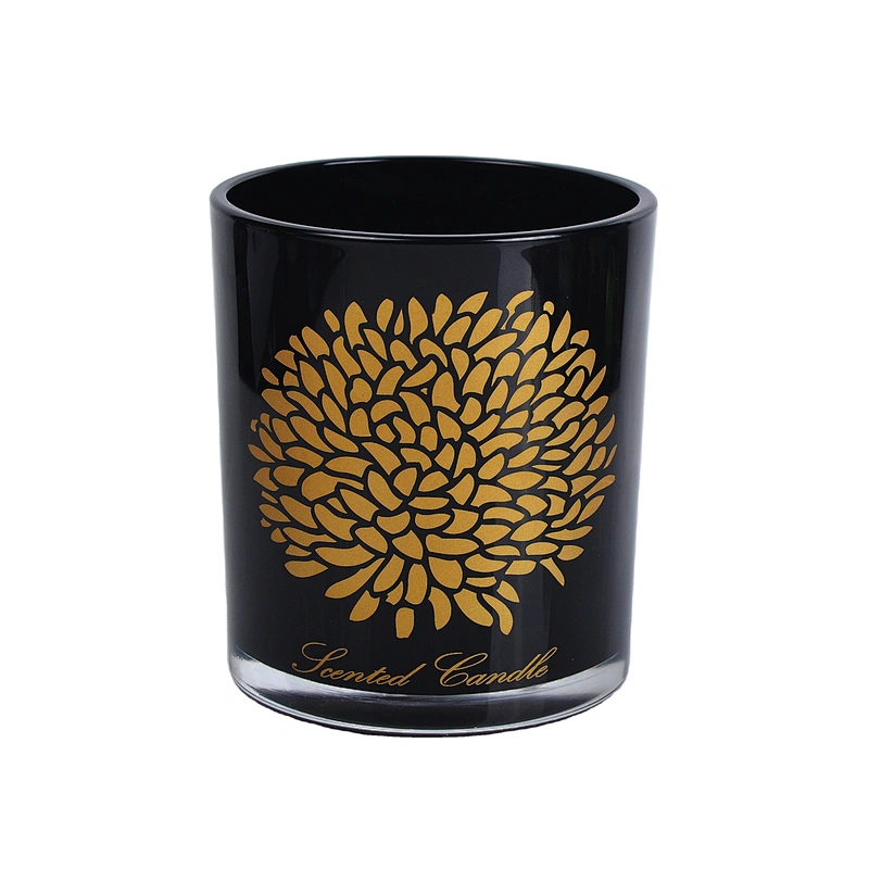 Sunny luxury black custom pattern glass candle holders