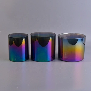 Wholesale cylinder sprayed glass candle holders home decoration