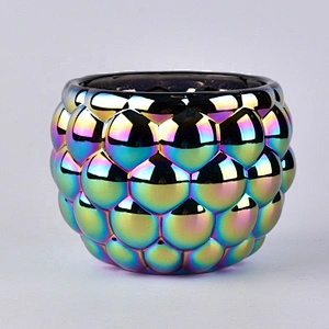 Luxury bubble pattern electroplating tea light candle container home decor suppliers