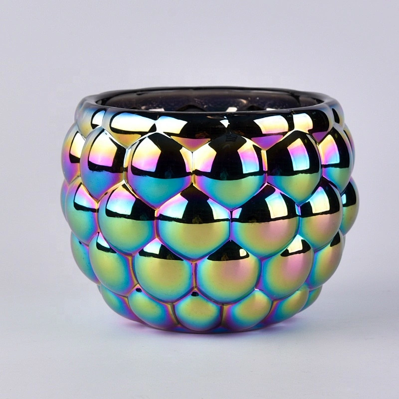 Luxury bubble pattern electroplating tea light candle container home decor suppliers