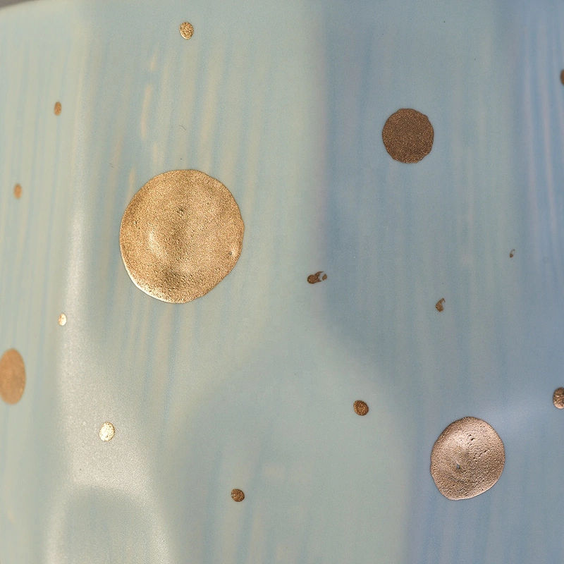 Sunny custom empty blue ceramic jar for candle making 10oz