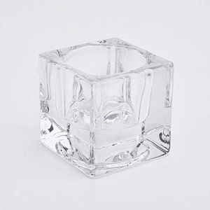 Wholesales Square Glass Candle Holders Thick Votive Candle Jars Home Decor