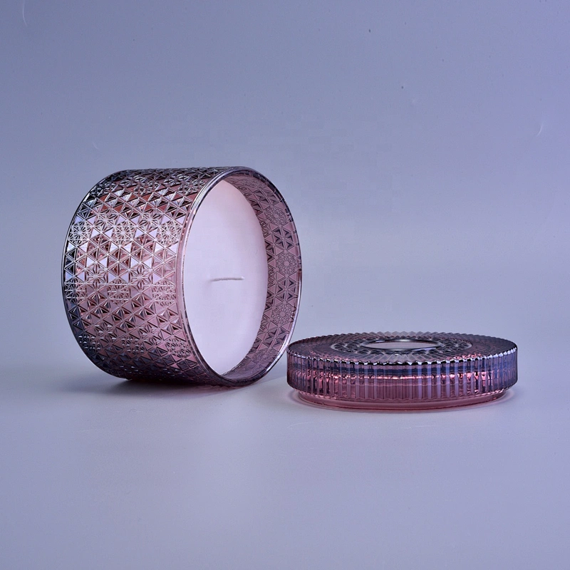 Manufacturer Custom tealight glass candle jar with lid home decoration