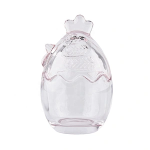 egg design pink colored glass candle jars