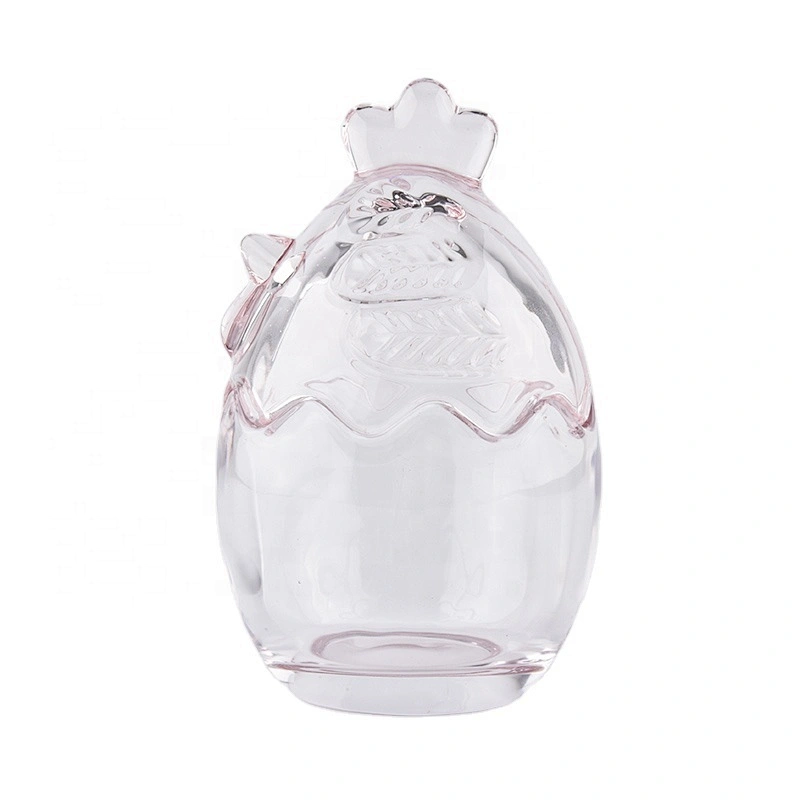 egg design pink colored glass candle jars