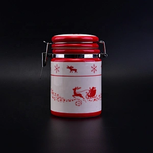 Wholesales Christmas dolomite jars with sealed lids kitchenware