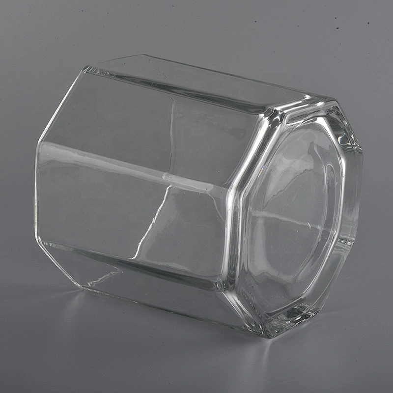 hexagonal glass candle jars with large capacity
