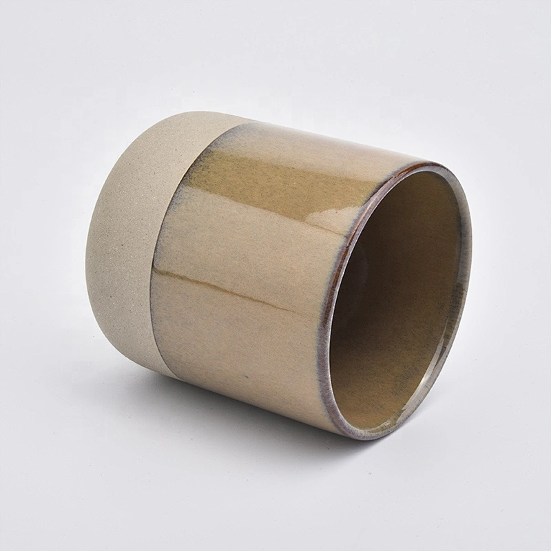 8oz 10oz 12oz Supplier amber matte ceramic candle holder