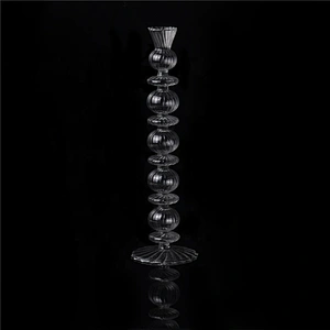 Wholesales clear glass candlestick borosilicate candle holder home decoration