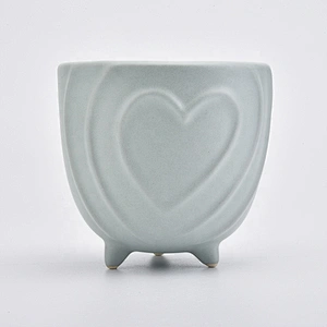 Vintage ceramic candle containers heart pattern candle holder wedding decoration