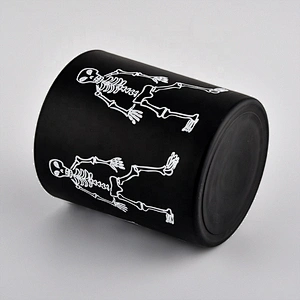 Sunny Glassware frosted custom pattern black glass candle holder jars suppliers
