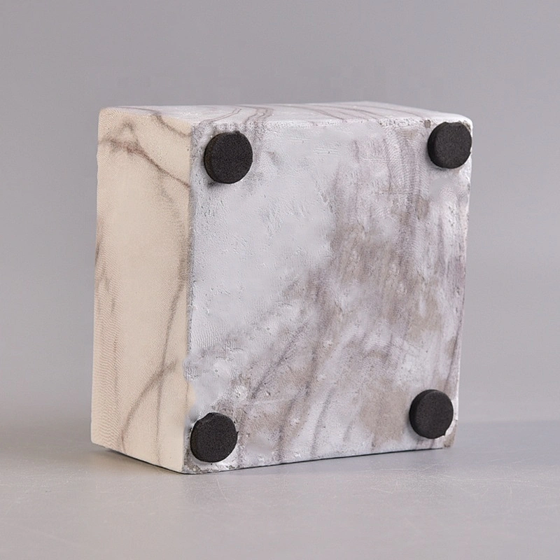 Square cement hurricane candle container wholesales