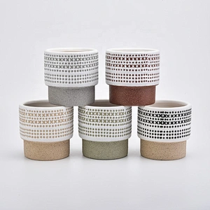 Luxury candle containers ceramic frosted candle holder wedding centerpieces