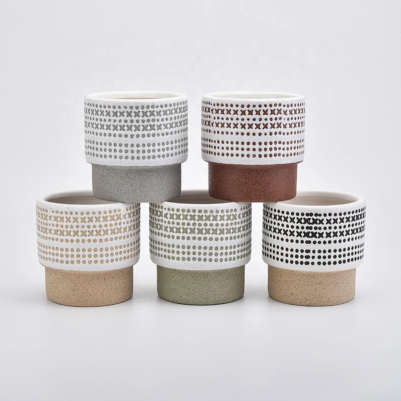 Luxury candle containers ceramic frosted candle holder wedding centerpieces