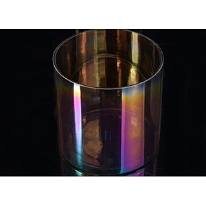 Wholesale cylinder sprayed glass candle holders home decoration
