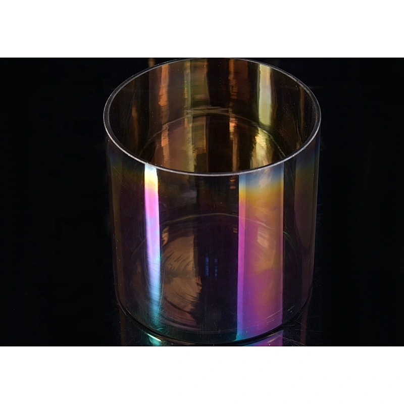 Wholesale cylinder sprayed glass candle holders home decoration