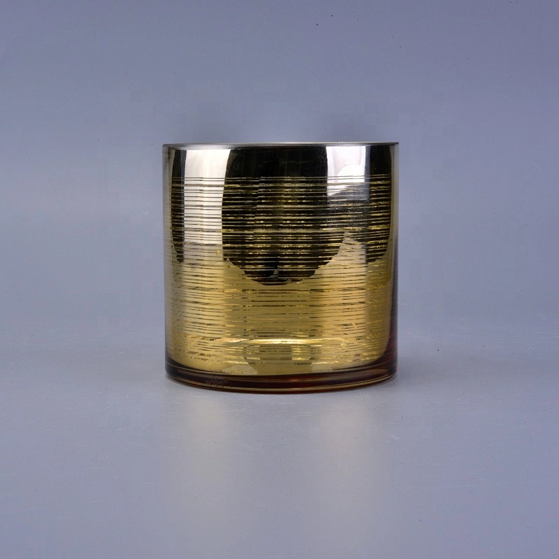 600ml Shinny Gold Glass Candle Holders Home Decoration