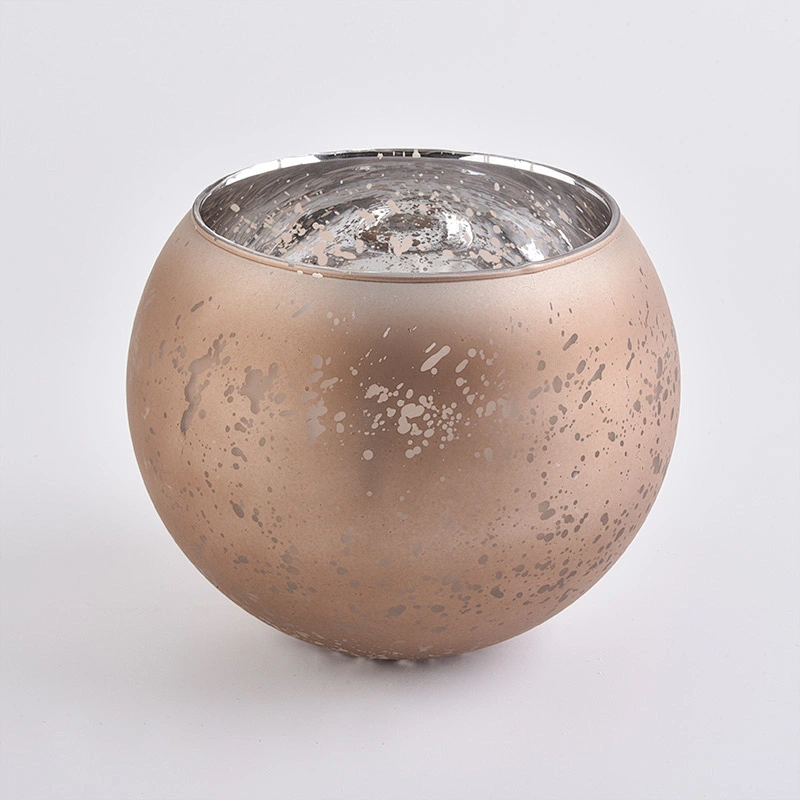 bowl shape glass candle container,  mercury glass candle jars for home decor