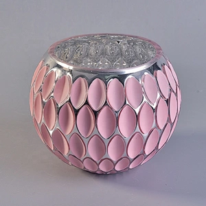 Personalized Glass candle glass jar dome pink