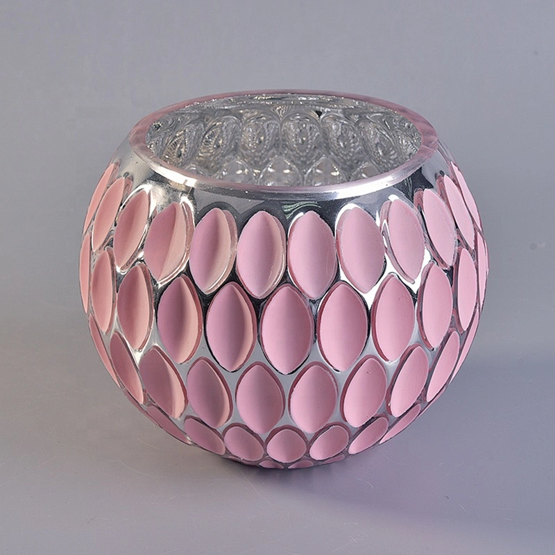 Personalized Glass candle glass jar dome pink