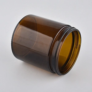 Factory price tealight amber candle glass jar with white cover