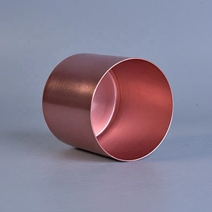Vintage Plating Pink Metal Candle Jars Metal Container for Wedding Decoration supply