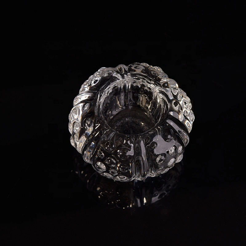 Coast glass candle holder embossed ball home decoration wholesale