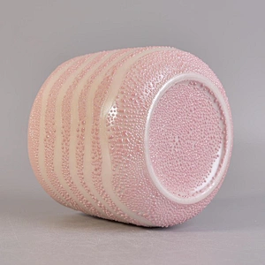 Pink electroplating ceramic candle containers supplier