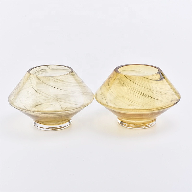 Transparent gold church Glass Candle container tealight candle Holder party Decor Wholesales
