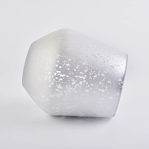 silver glass candle jar,  round luxury glass candle holder