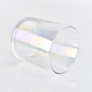 Transparent customized candle vessel glass candle jar wedding decoration in bulk