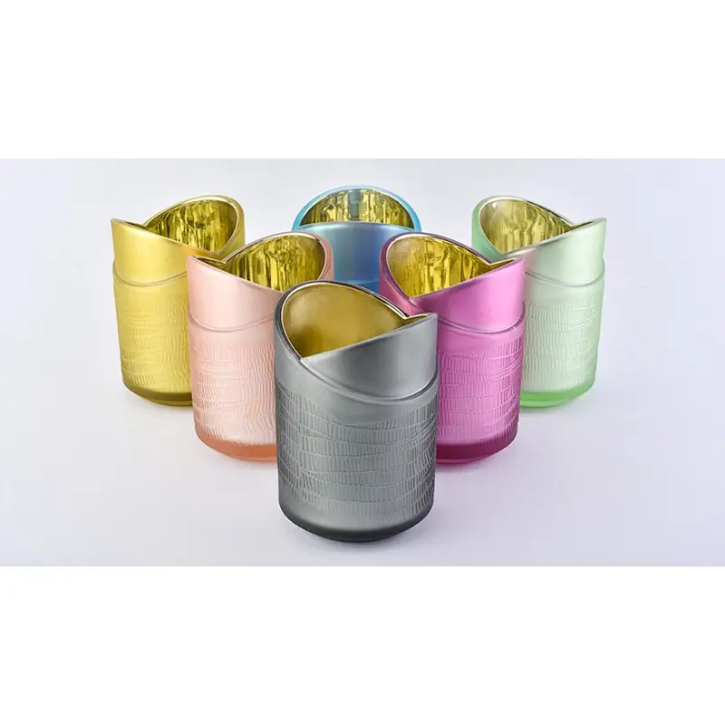 Luxury Colorful Heart Design Glass Candle Jars