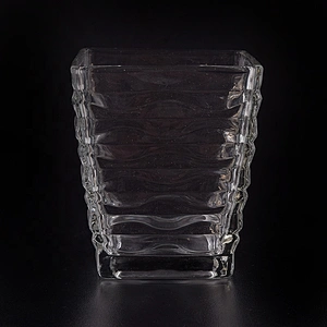 Transparent square Glass Candle cup luxury candle Holder home Decor wholesale